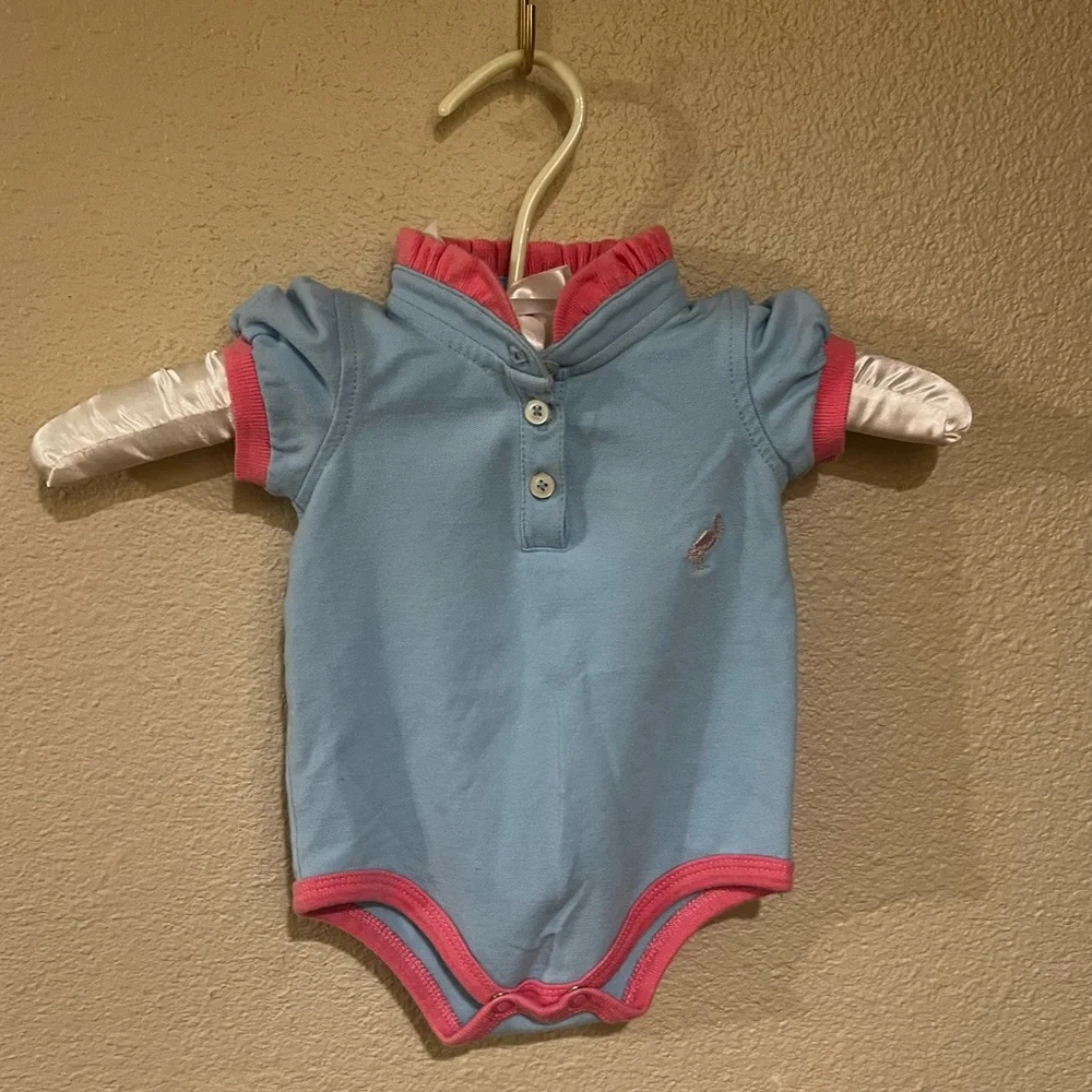 The Beaufort Bonnet Company | TBBC | Polo Bubble Onesie in Pink and Blue